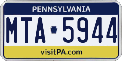 PA license plate MTA5944
