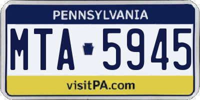 PA license plate MTA5945