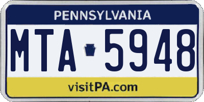 PA license plate MTA5948