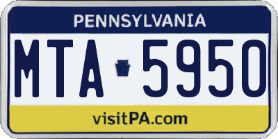 PA license plate MTA5950