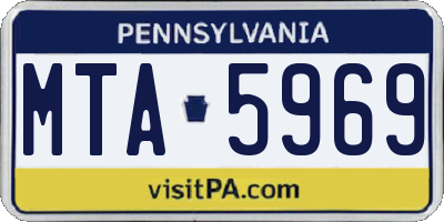 PA license plate MTA5969