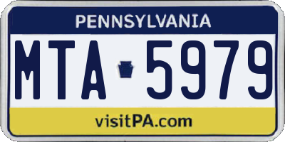 PA license plate MTA5979