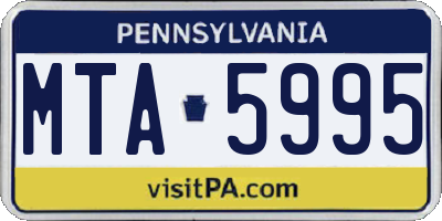 PA license plate MTA5995