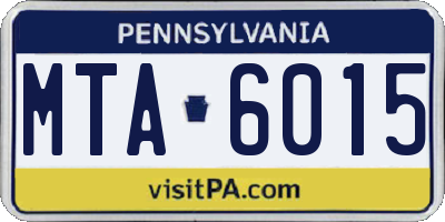 PA license plate MTA6015