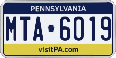 PA license plate MTA6019