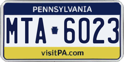 PA license plate MTA6023