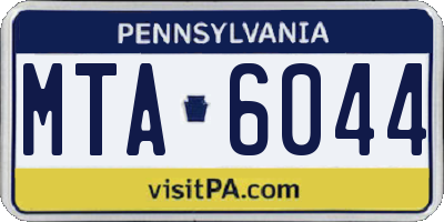 PA license plate MTA6044