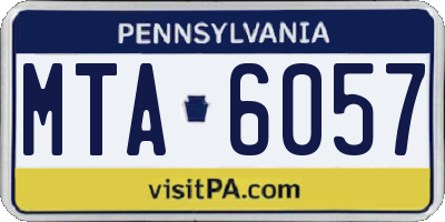 PA license plate MTA6057