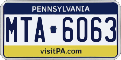 PA license plate MTA6063