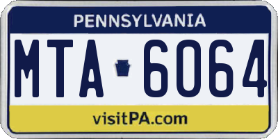 PA license plate MTA6064