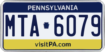 PA license plate MTA6079