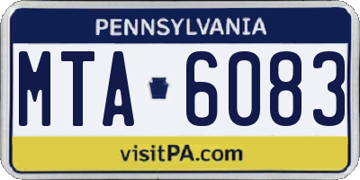 PA license plate MTA6083