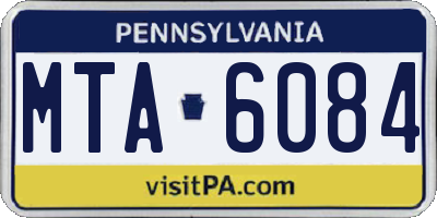 PA license plate MTA6084