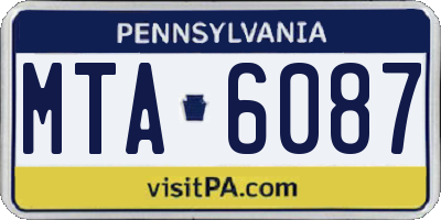 PA license plate MTA6087