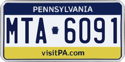 PA license plate MTA6091