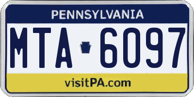 PA license plate MTA6097