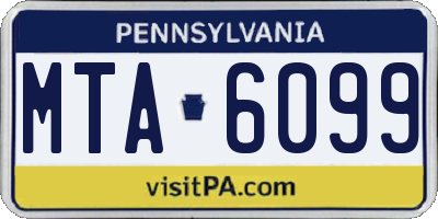 PA license plate MTA6099
