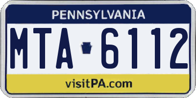 PA license plate MTA6112