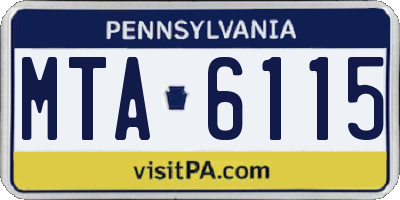 PA license plate MTA6115