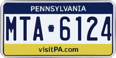 PA license plate MTA6124