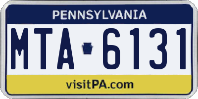 PA license plate MTA6131