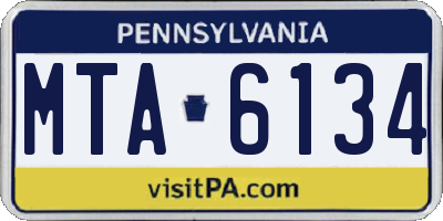 PA license plate MTA6134