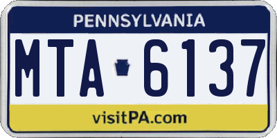 PA license plate MTA6137