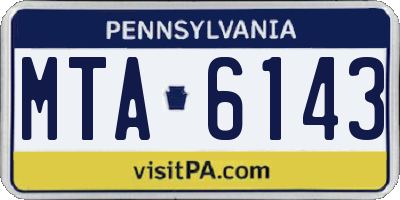 PA license plate MTA6143