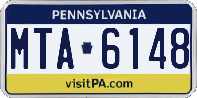 PA license plate MTA6148