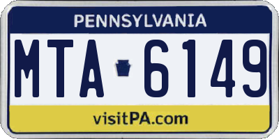 PA license plate MTA6149