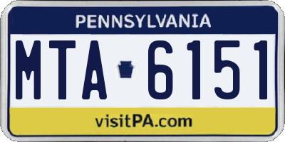 PA license plate MTA6151
