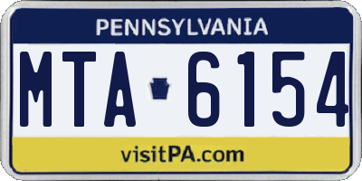 PA license plate MTA6154