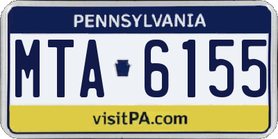 PA license plate MTA6155