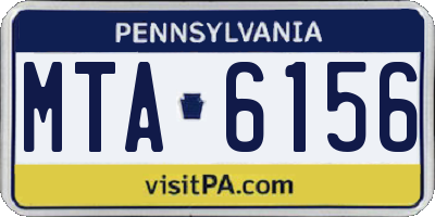 PA license plate MTA6156