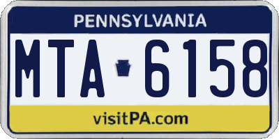 PA license plate MTA6158