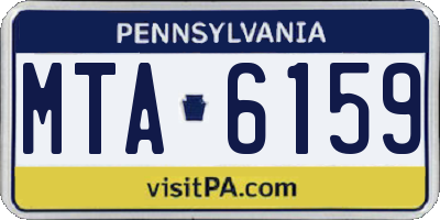 PA license plate MTA6159