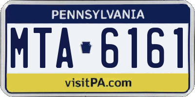 PA license plate MTA6161