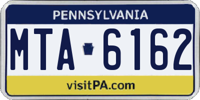 PA license plate MTA6162