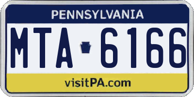 PA license plate MTA6166