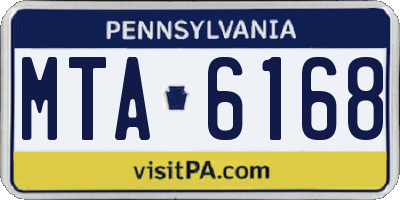 PA license plate MTA6168