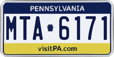PA license plate MTA6171