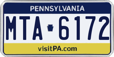 PA license plate MTA6172