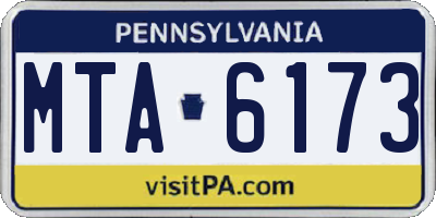 PA license plate MTA6173
