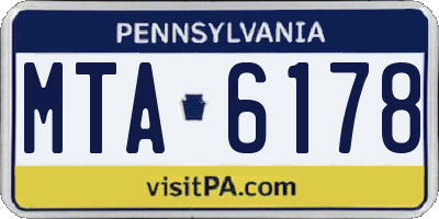 PA license plate MTA6178