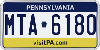 PA license plate MTA6180