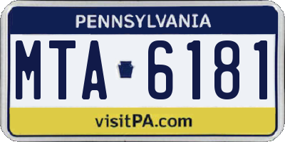 PA license plate MTA6181