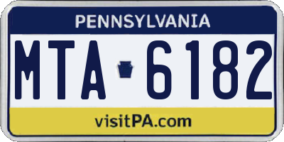 PA license plate MTA6182