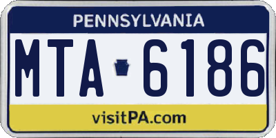 PA license plate MTA6186