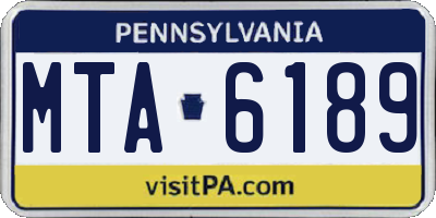 PA license plate MTA6189
