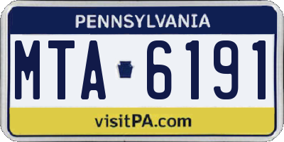 PA license plate MTA6191